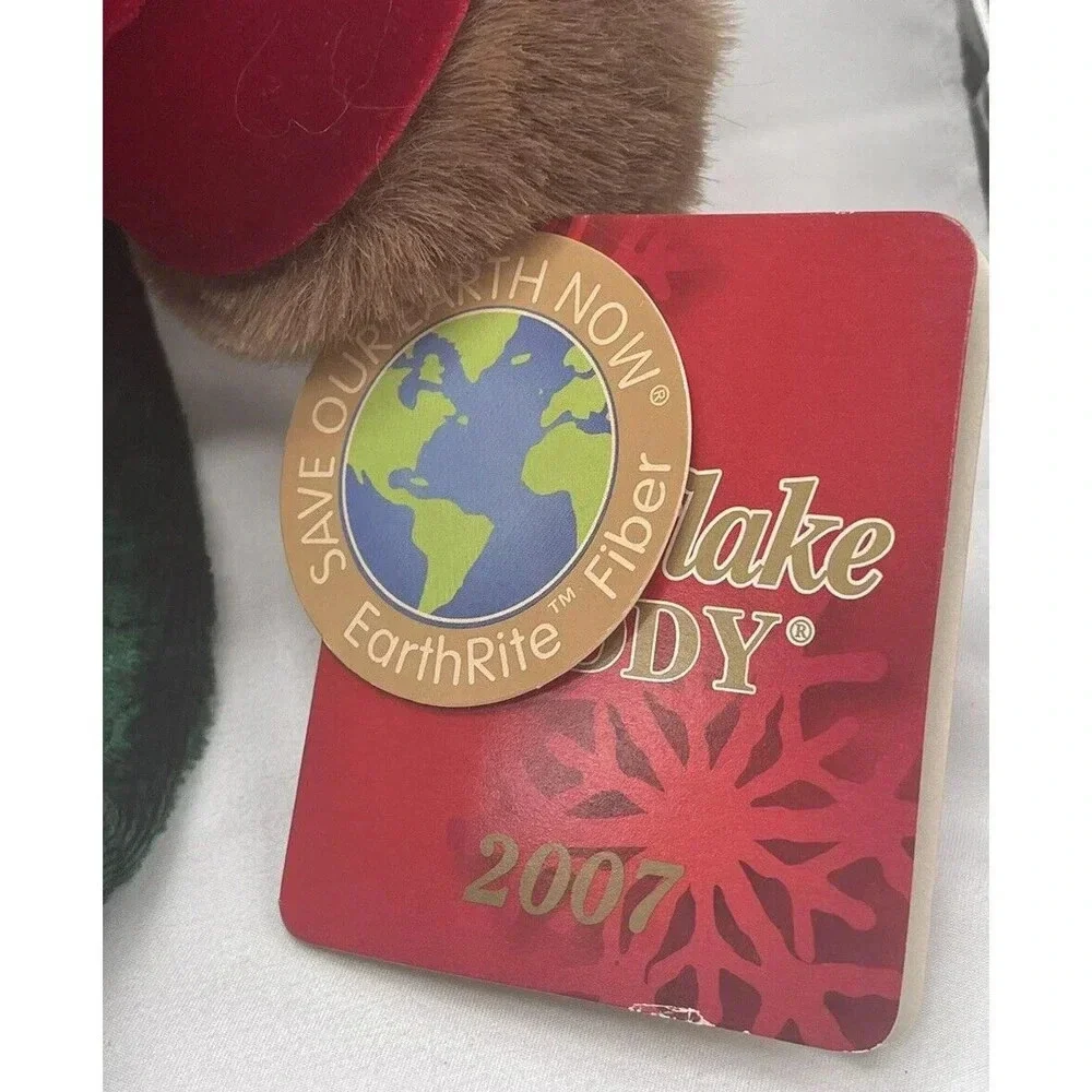 2007 Christmas Plush Bear Girl Snowflake Teddy Dan Dee Collector Stuffed Animal